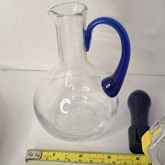 West Virginia art glass cruets, vintage hand blown bottle. - Picture 2 of 6
